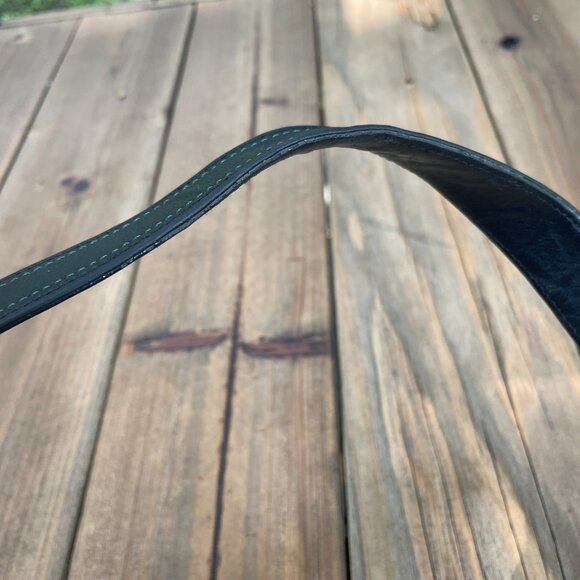 Vintage COACH Hamptons Large Hobo Clip #8A67 — Black w/ Teal Contrast Stitching - Picture 13 of 14